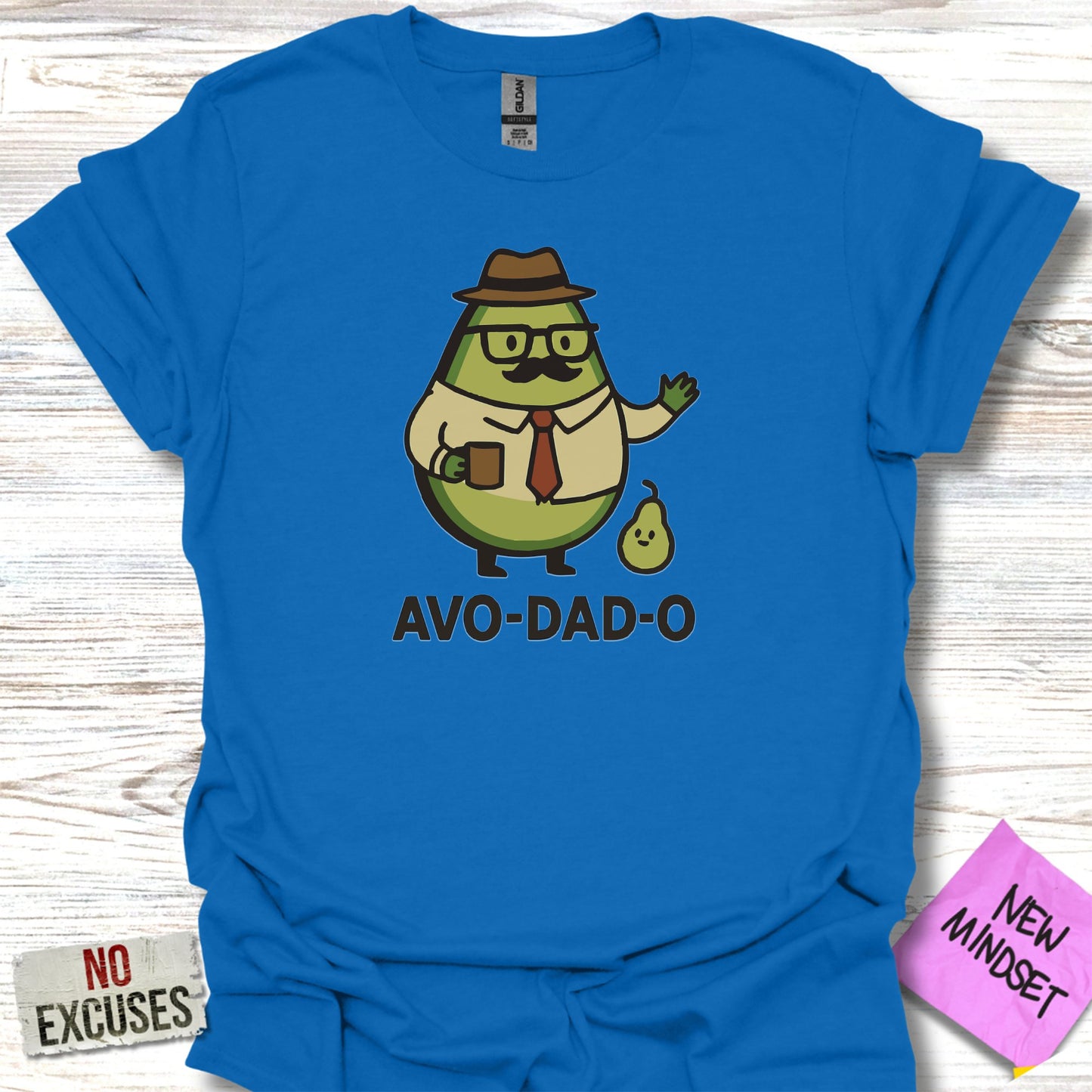 Fun Avo-Dad-O Design on a Cool Blue Shirt product
