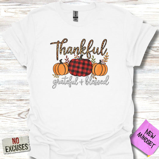 Thankful Grateful Blessed Thanksgiving T-shirt product