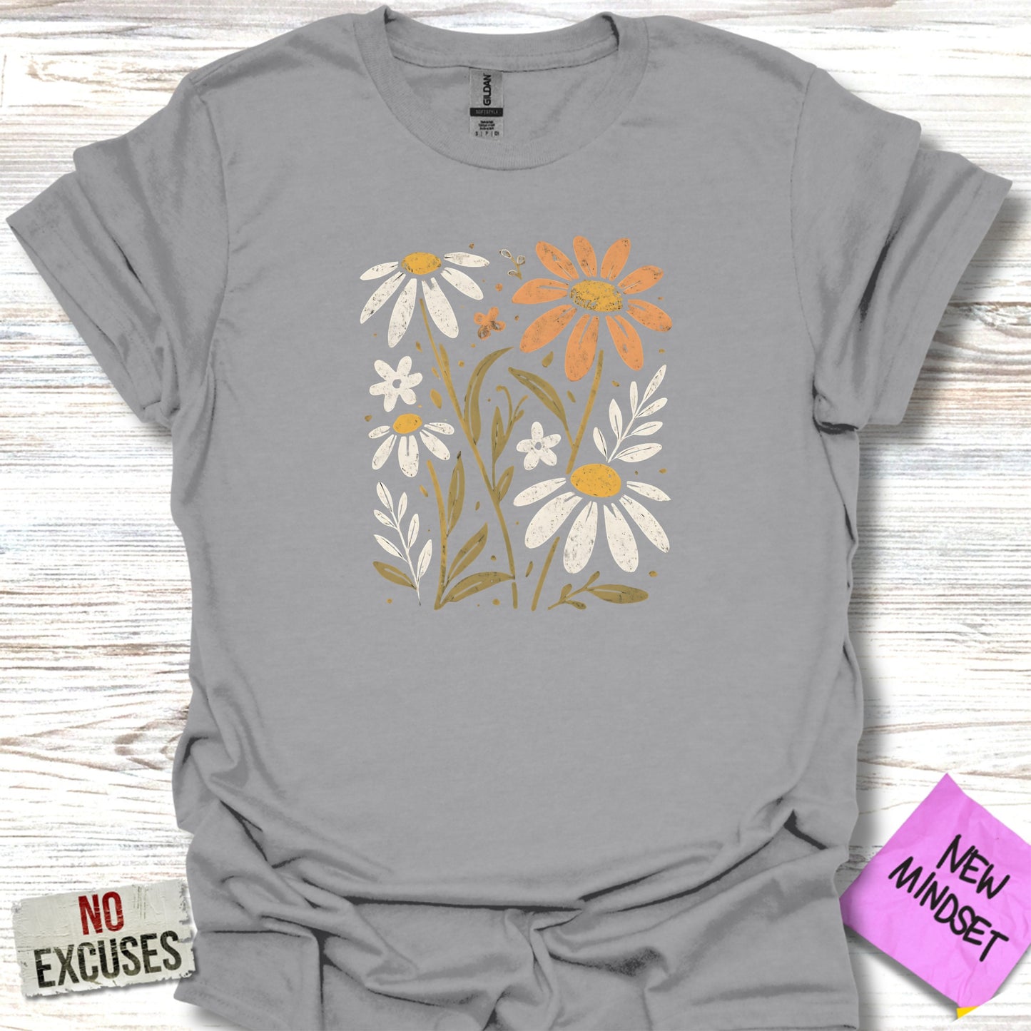Floral Graphic Tee with Motivational Messages product type