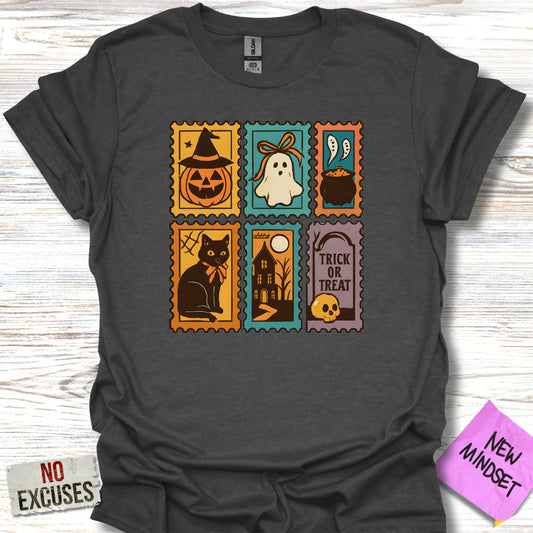 Halloween Stamps Design Trick or Treat T-shirt product type