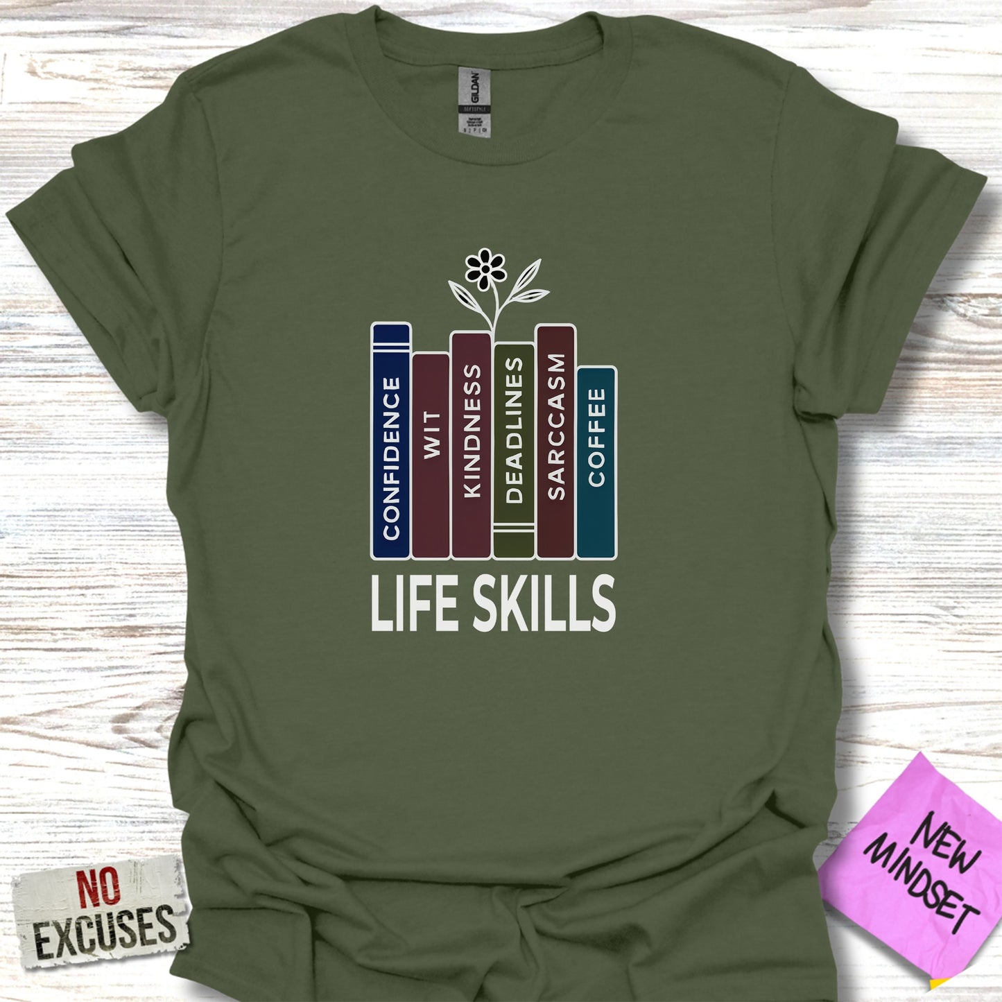 Life Skills Books Graphic Tee Humor Product Type