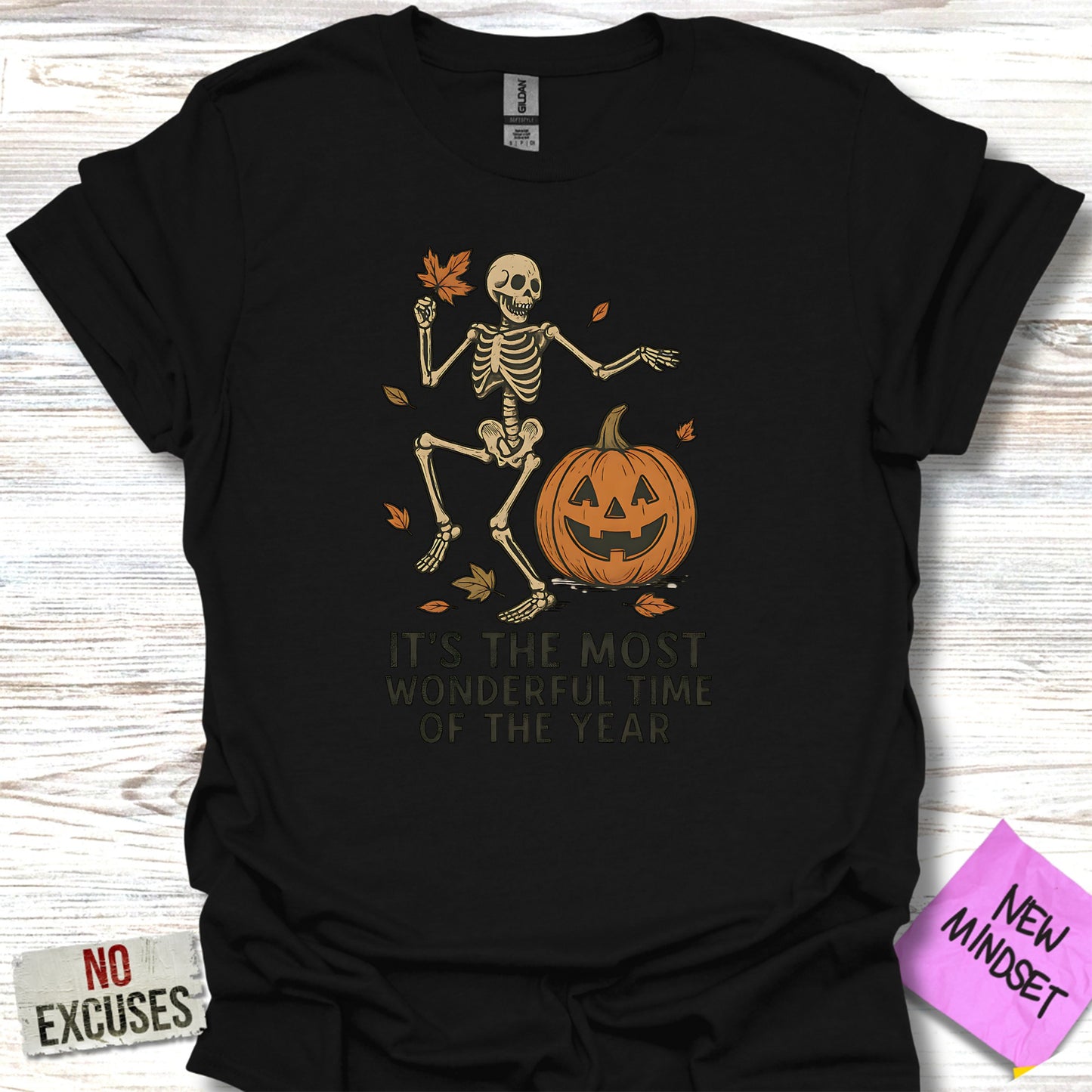 Most Wonderful Time Skeleton with Pumpkin T-shirt product