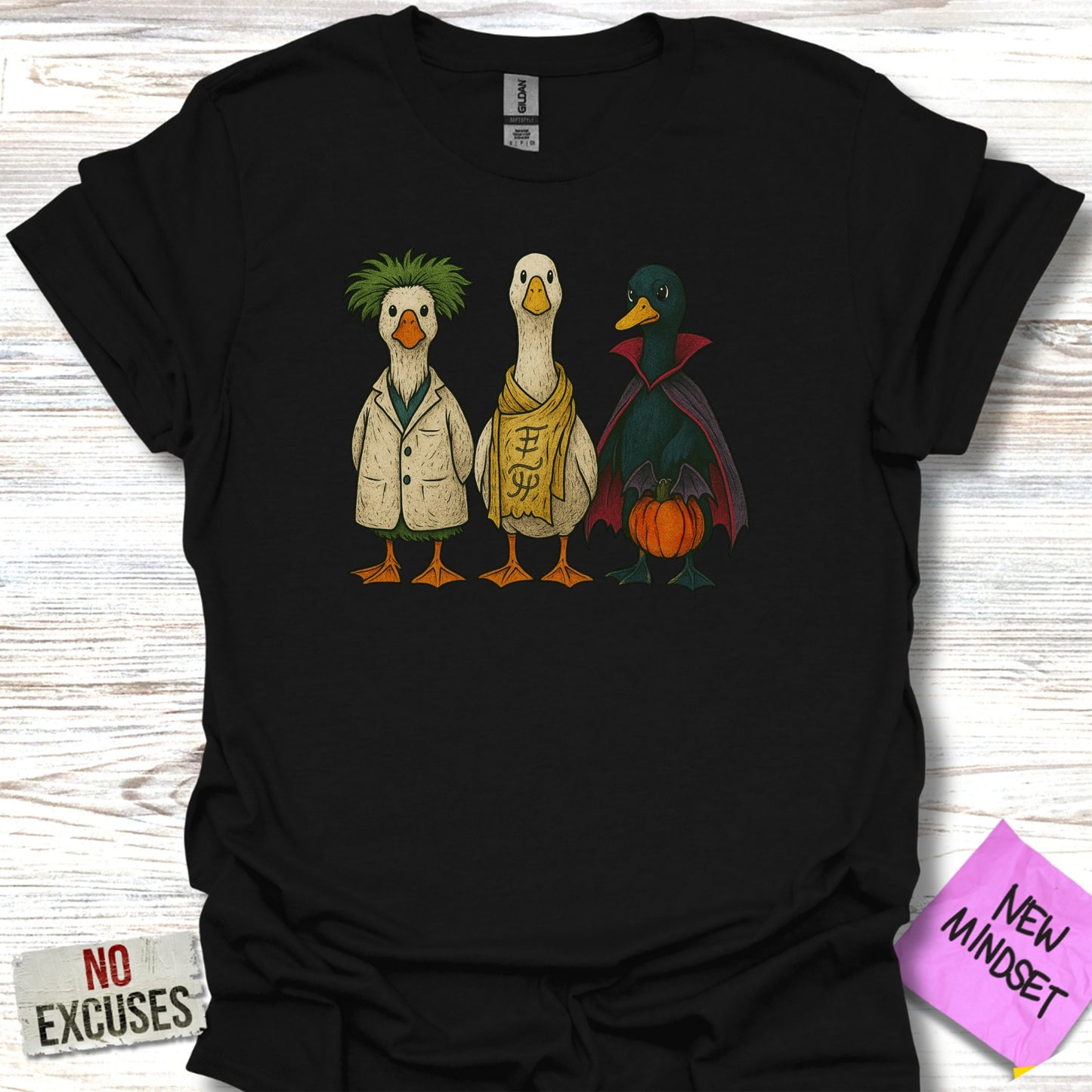 Funny Goose Characters Print Halloween T-shirt product