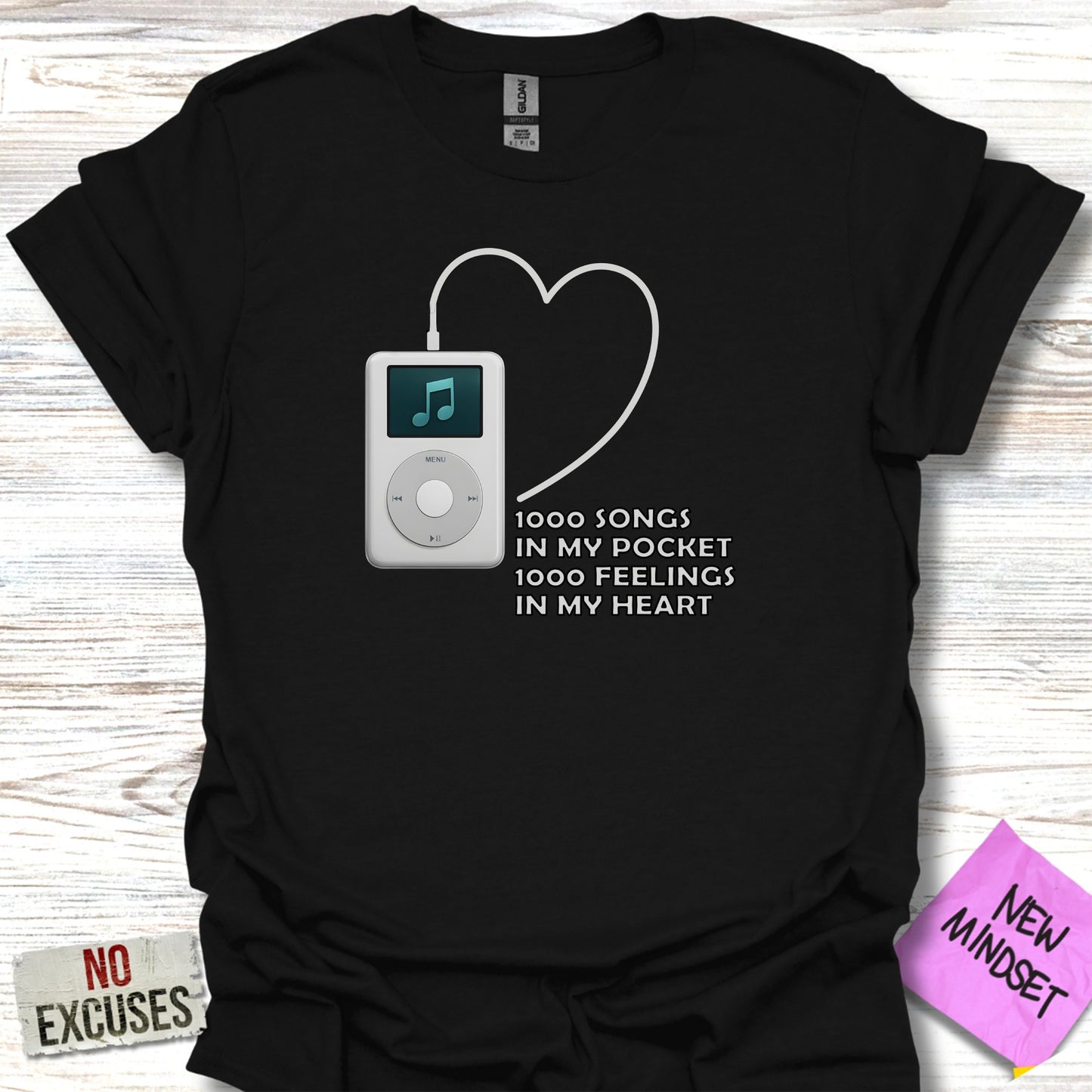 Vintage Music Player Graphic T-Shirt red Heart product type