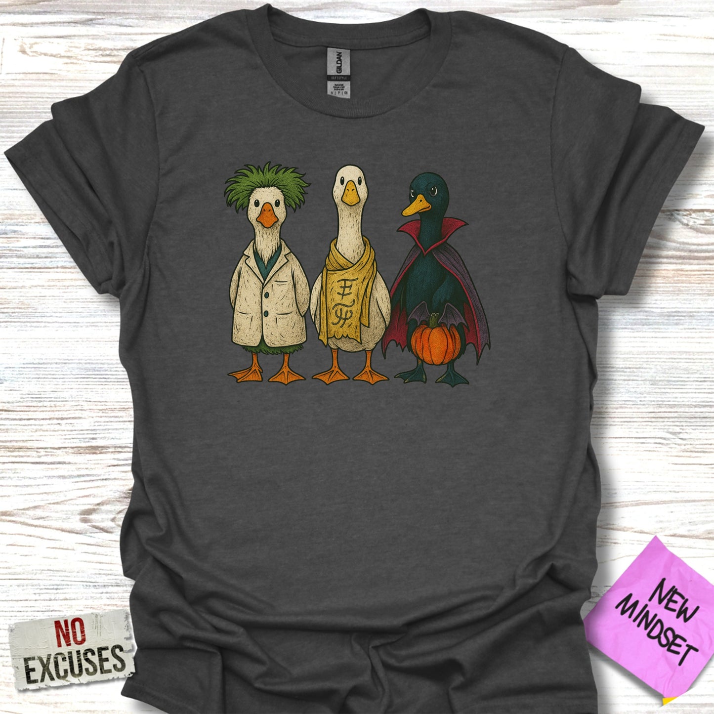 Funny Duck Trio Halloween T-Shirt for Novelty Product