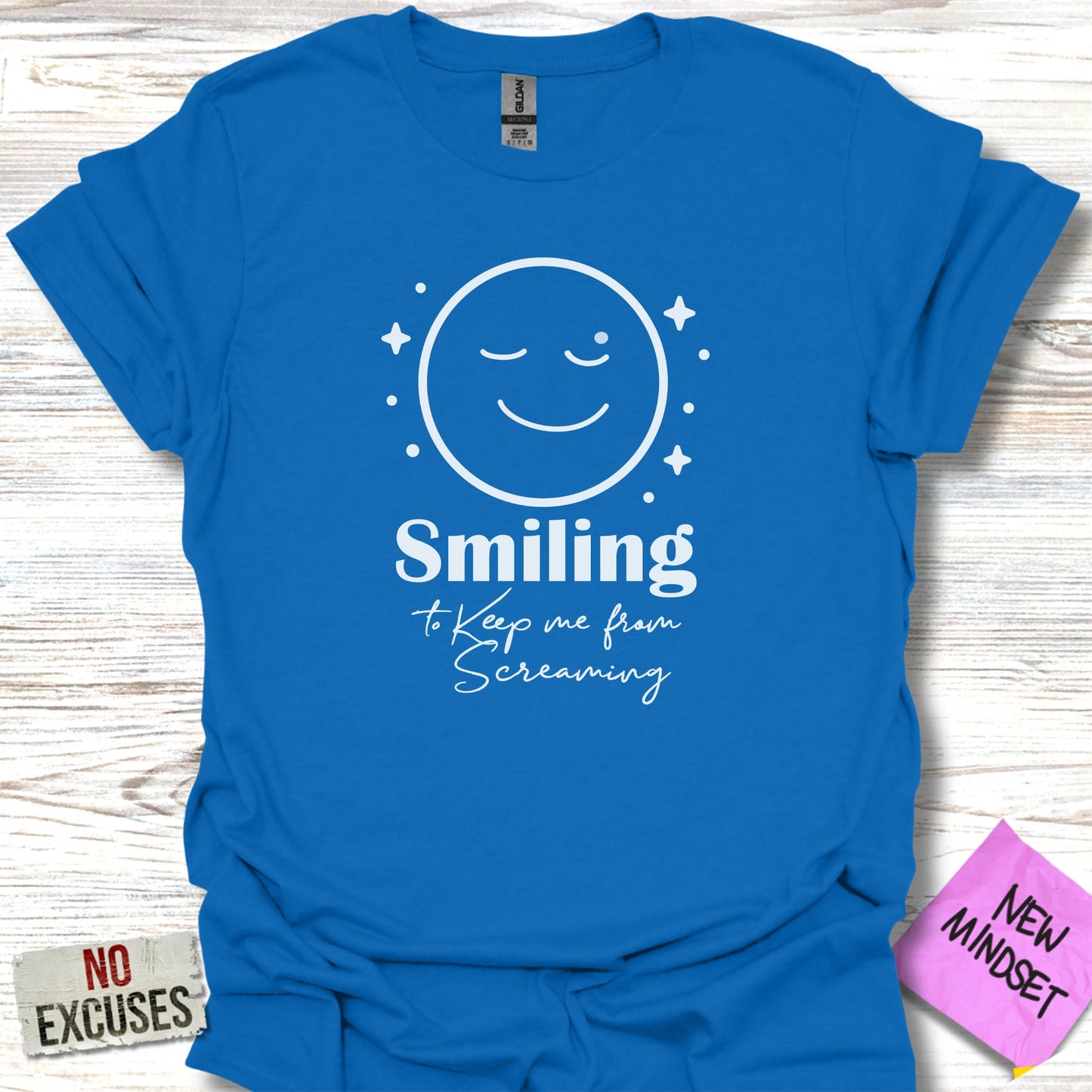 Smiling to Keep Me From Screaming T-shirt product type