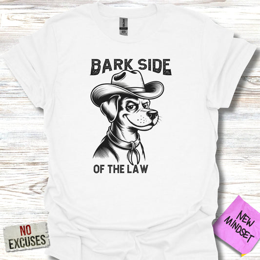 BARK SIDE OF THE LAW Dog in Cowboy Hat Graphic product