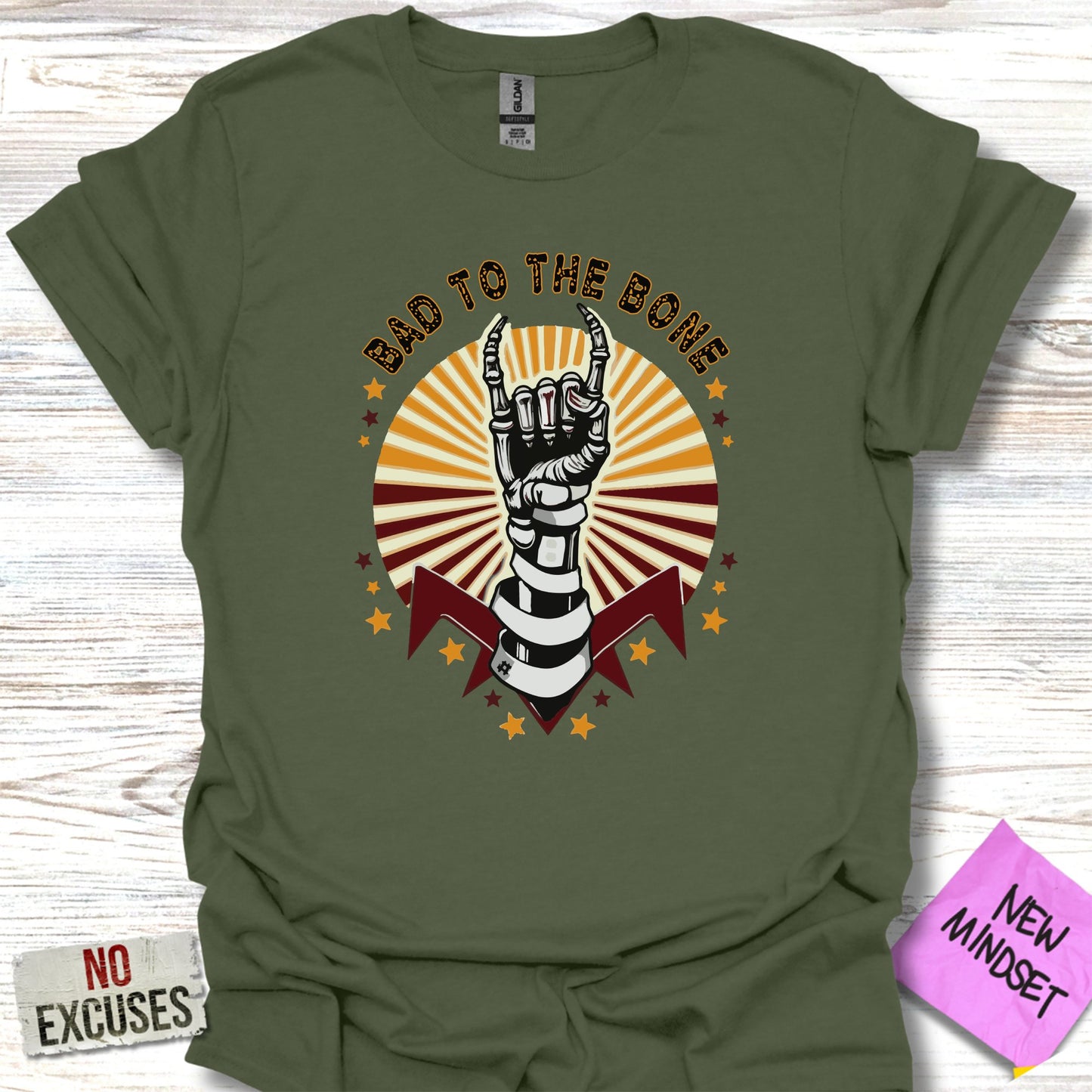 Bad to the Bone Graphic T-Shirt Statement Product
