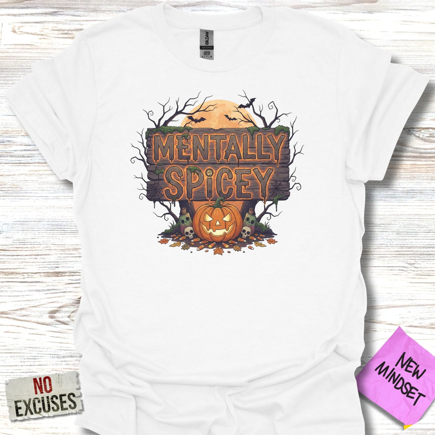 Mentally Spicey Halloween Pumpkin Design T-shirt product