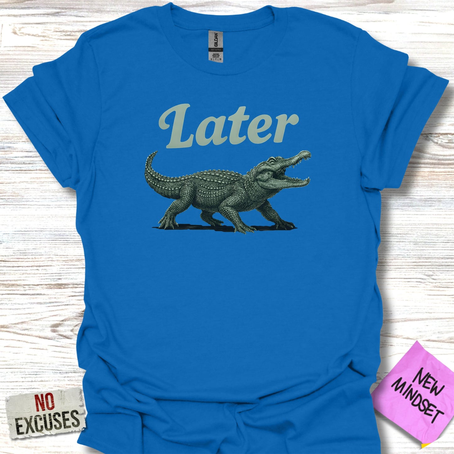 Later Alligator Graphic Teal T-shirt Unique Product