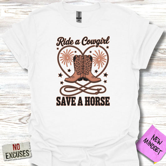 Ride a Cowgirl Save a Horse Graphic Tee product