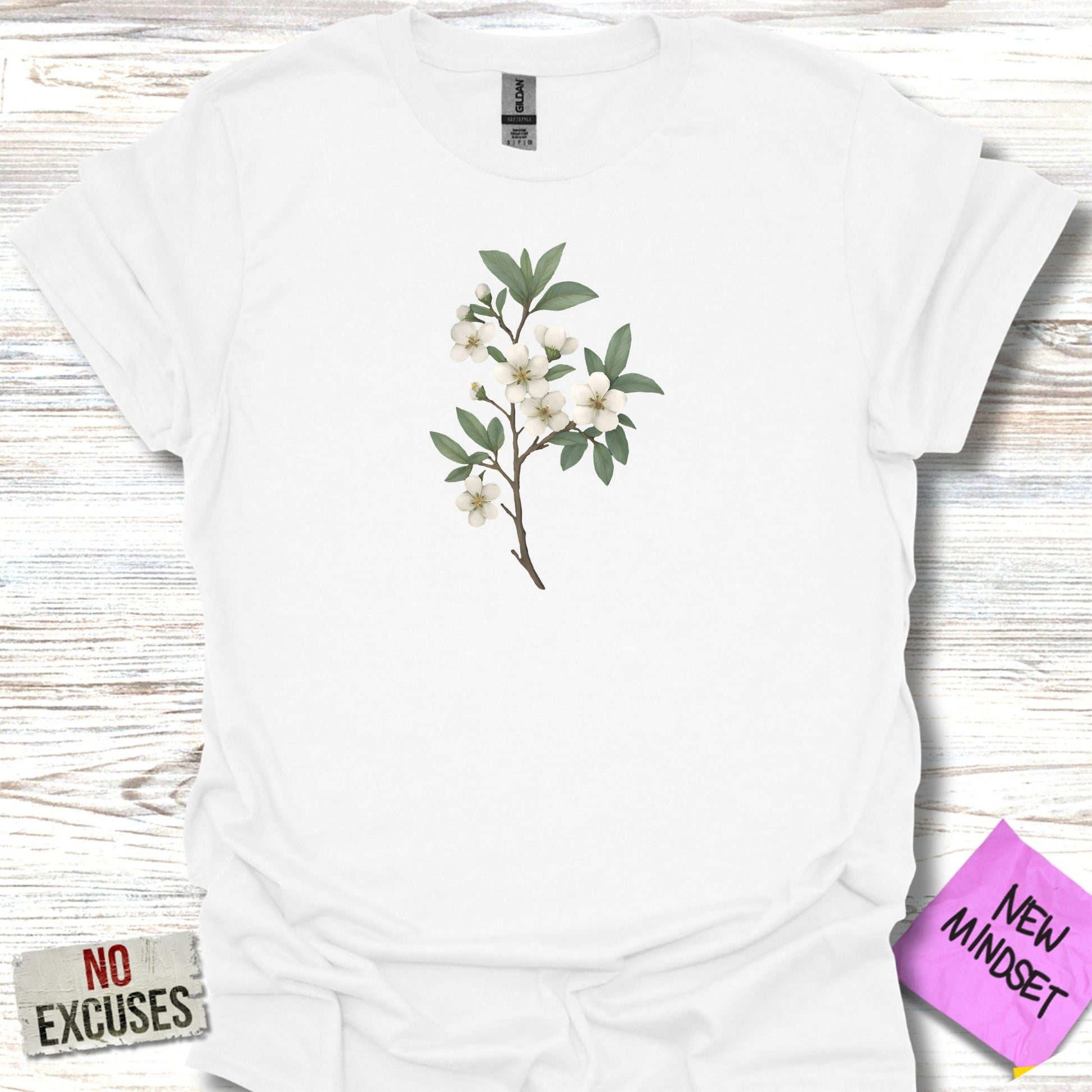 Floral Botanical Artwork White Casual T-Shirt product