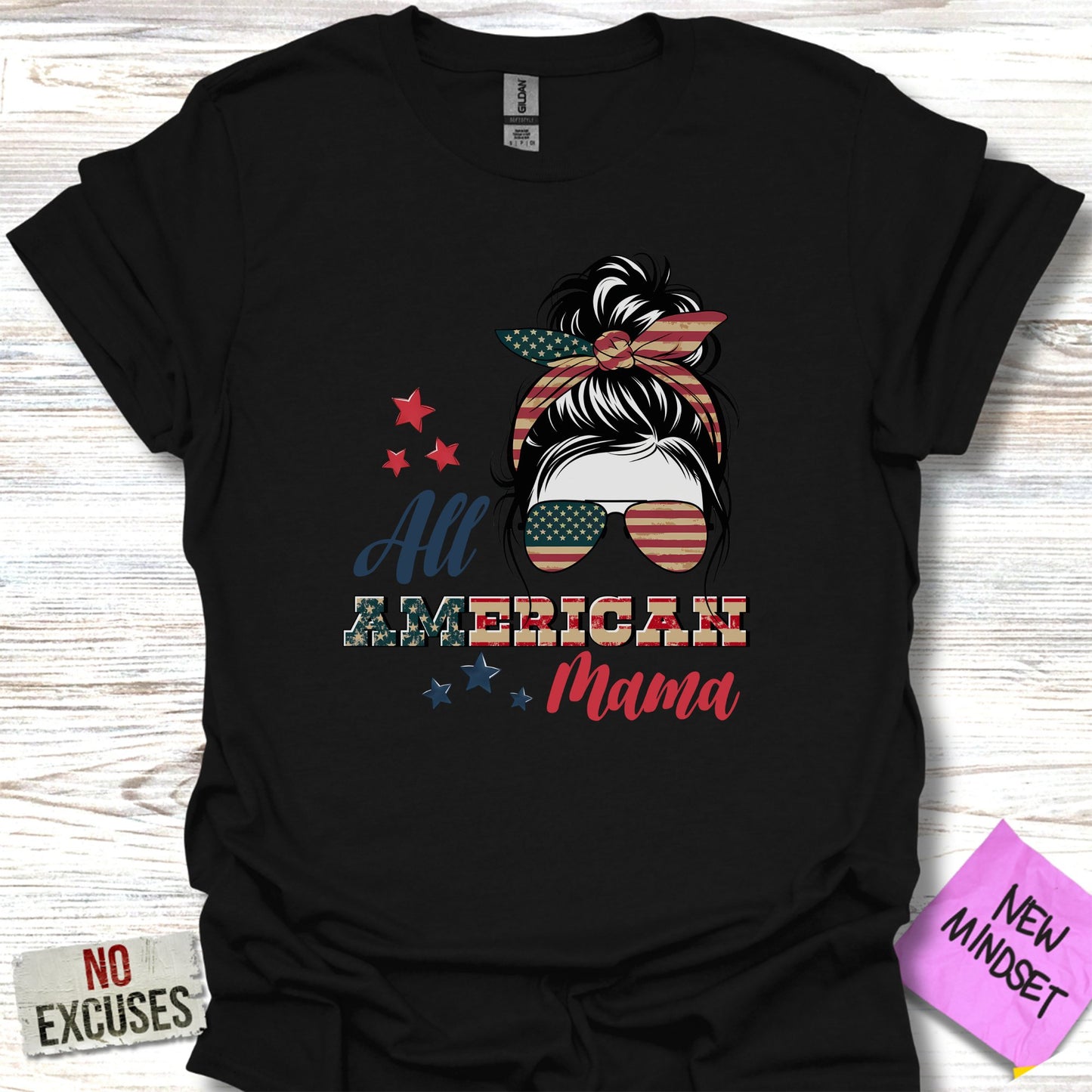 All American Mama Patriotic Graphic T-Shirt Product Type