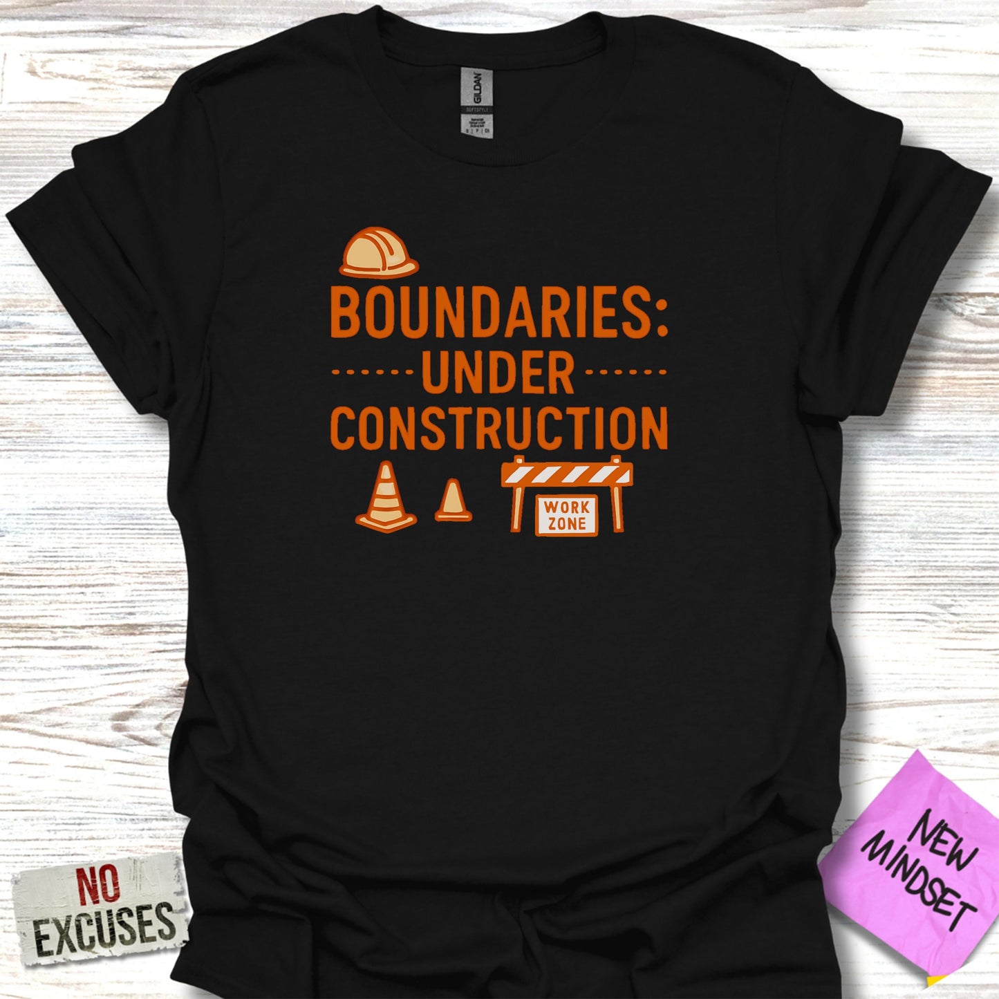 Boundaries Under Construction Work Zone Statement Shirt