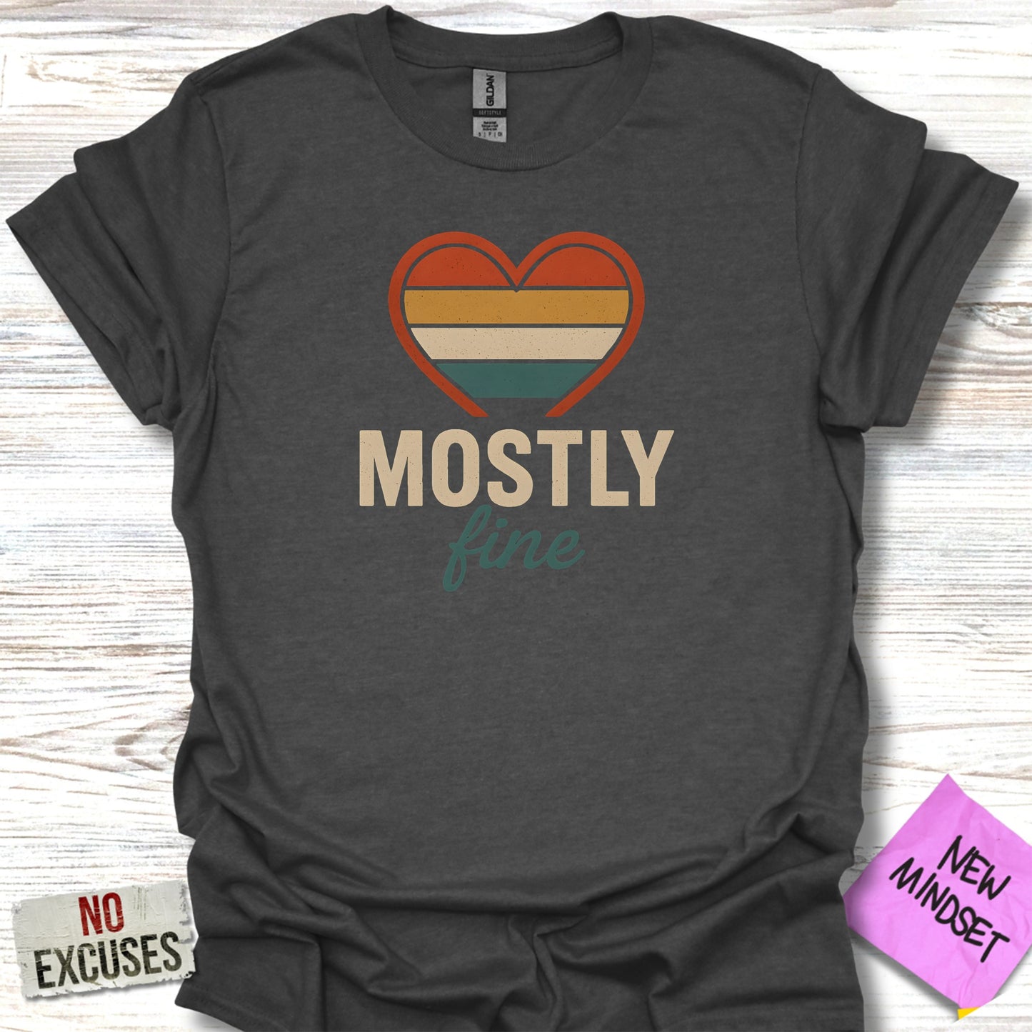 Mostly Fine Heart Graphic T-shirt Casual Wear product type