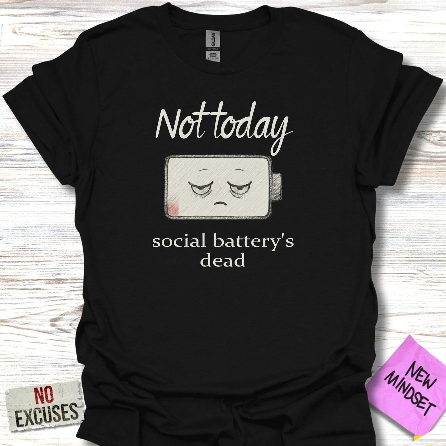 Not Today Social Battery's Dead Graphic T-Shirt product
