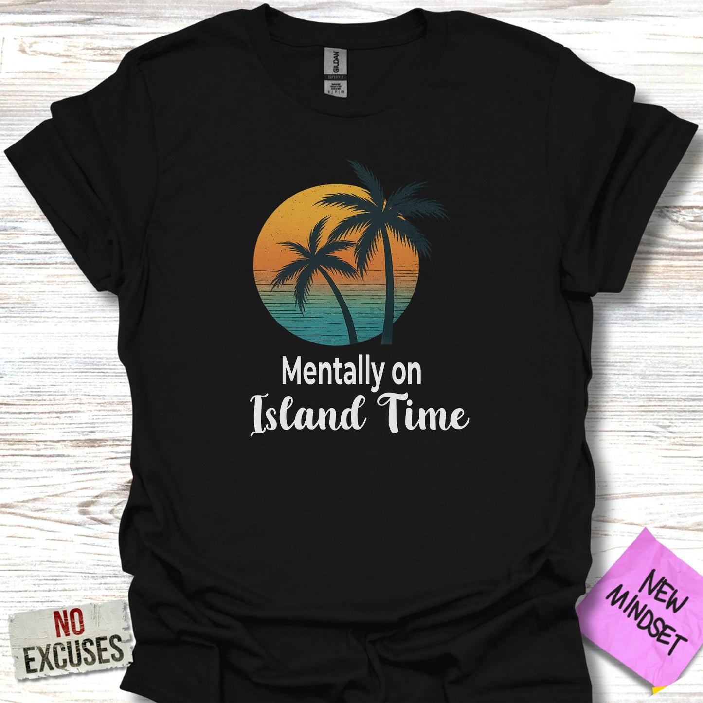 Mentally on Island Time Scenic Palm Trees T-shirt product type