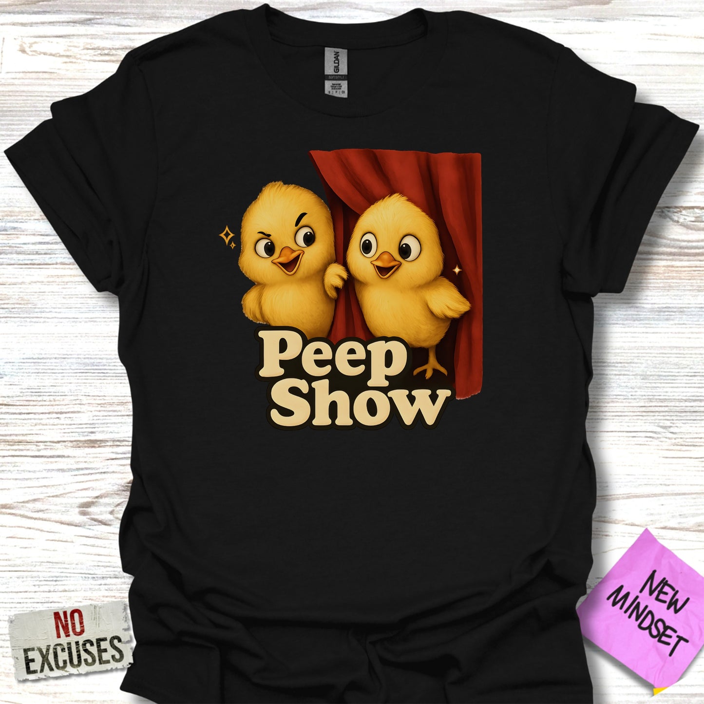 Charming Peep Show Chickens Graphic Tee Shirt product type