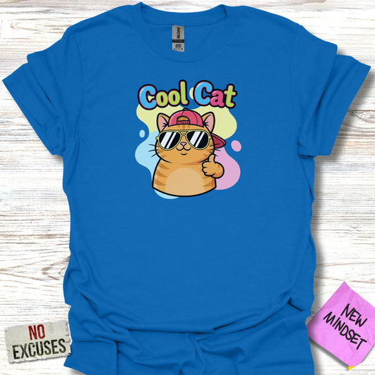 Cool Cat Graphic Tee With Sunglasses T-Shirt product
