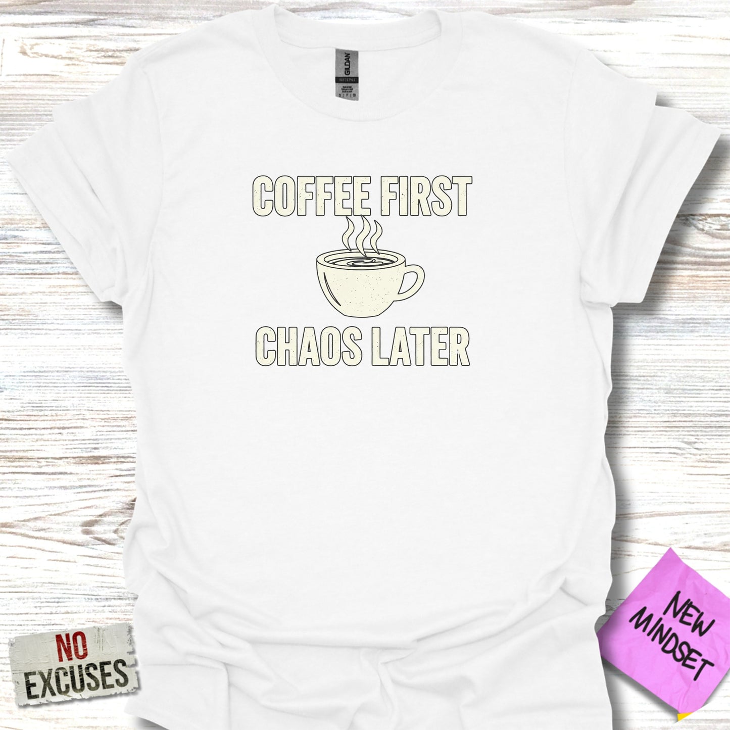 Coffee First Chaos Later Graphic Shirt product type