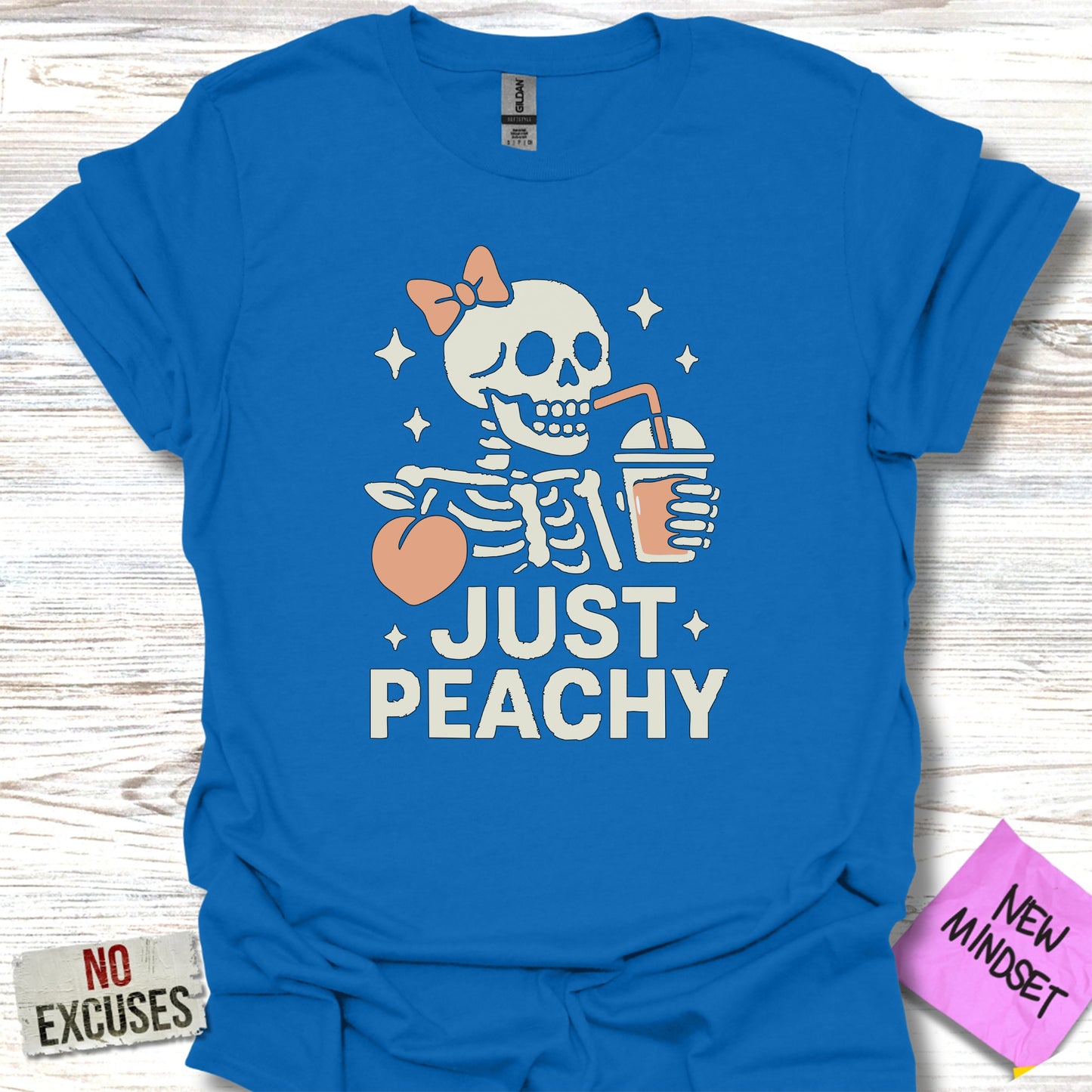 Just Peachy Skeleton Graphic Tee Shirt product type