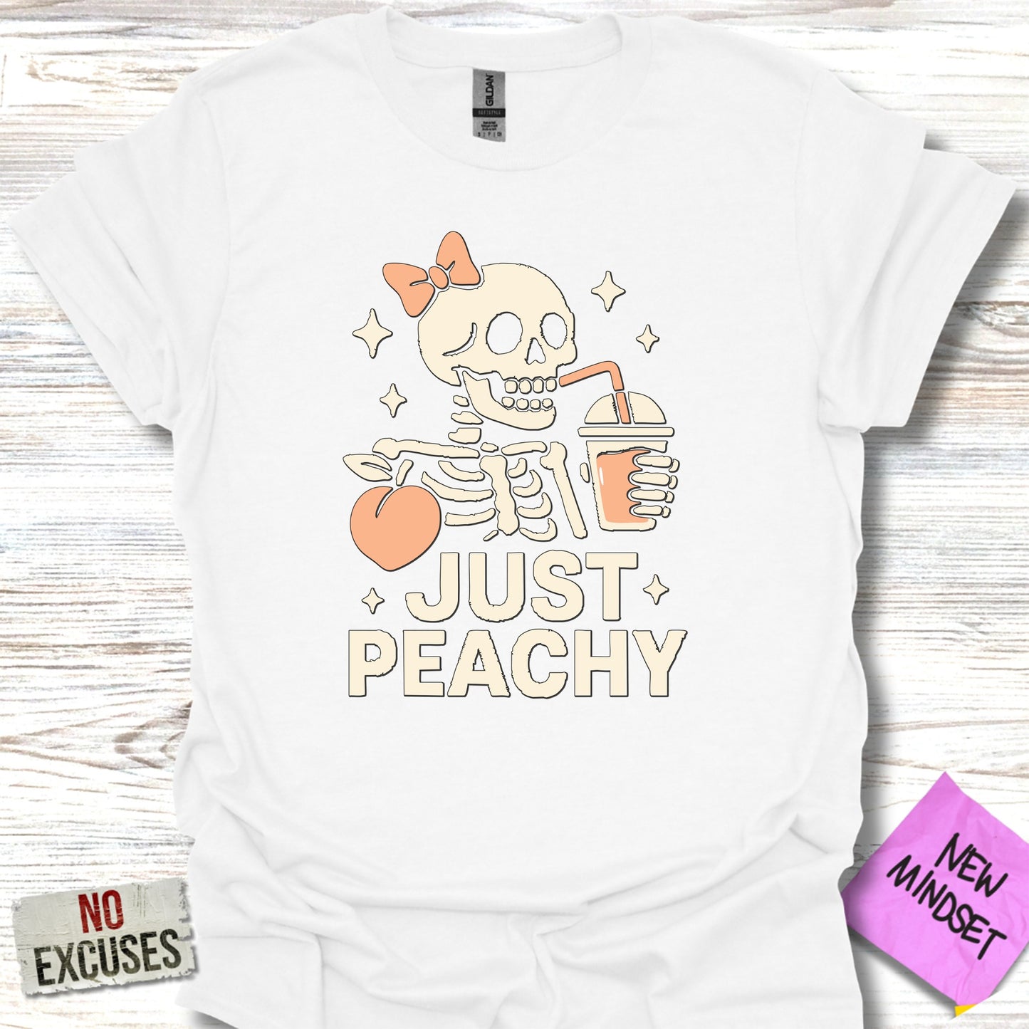 Just Peachy Skeleton Graphic T-Shirt product type