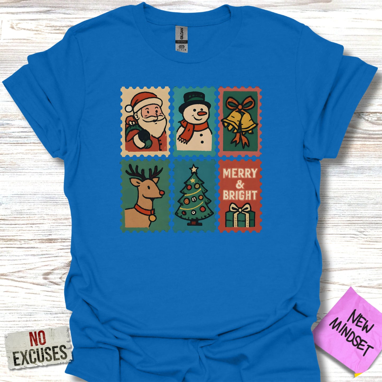 Festive Christmas Stamps Graphic Holiday T-shirt product type