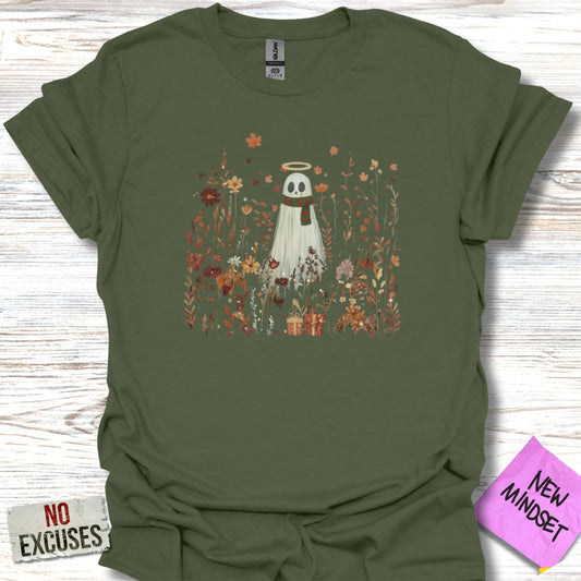 Whimsical Ghost in Flower Meadow Graphic Tee product