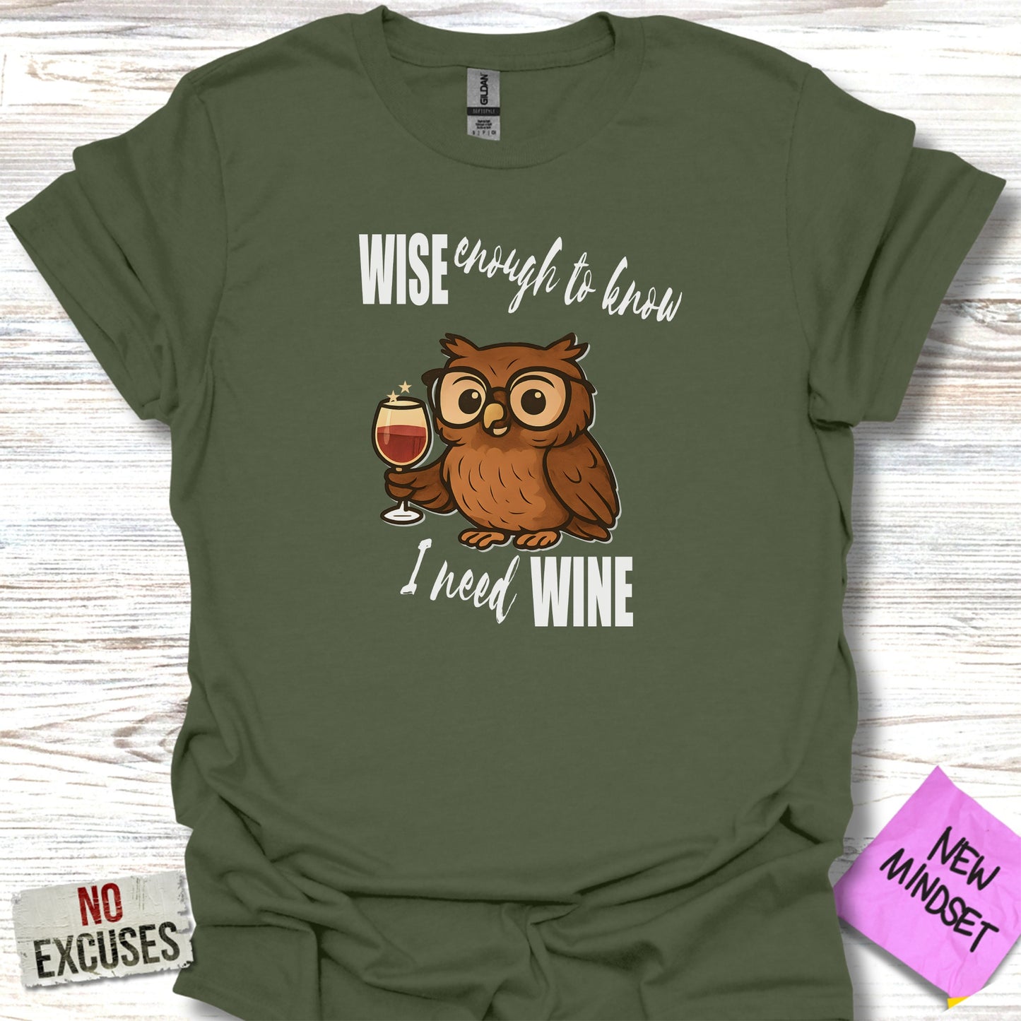 Wise Enough to Know I Need Wine Owl T-shirt product type