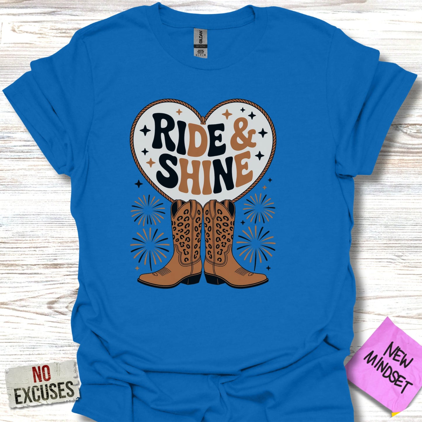 Ride and Shine Cowboy Boots Graphic T-Shirt product