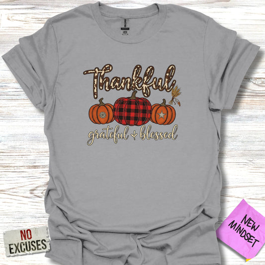 Thankful Grateful Blessed Pumpkins and Plaid Design product type