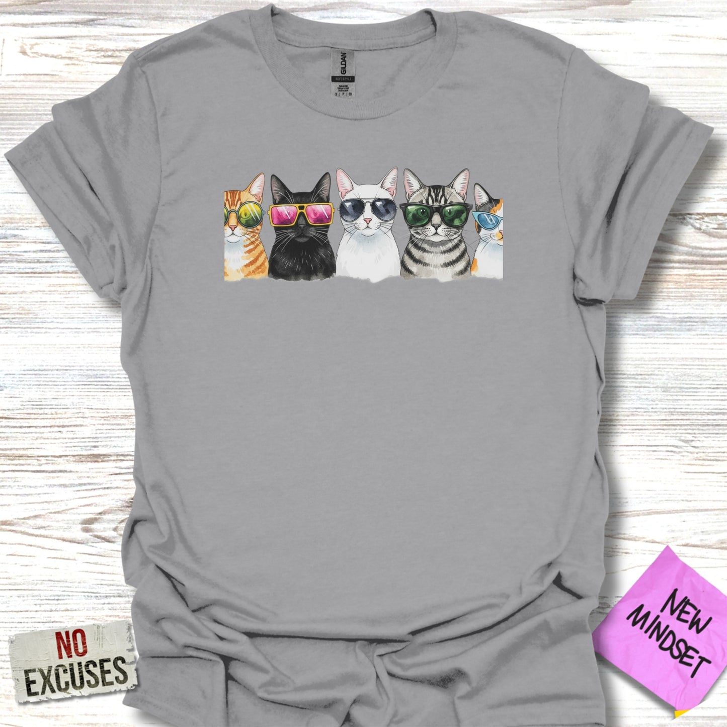 Cats Wearing Sunglasses Graphic Tee Shirt Product Type