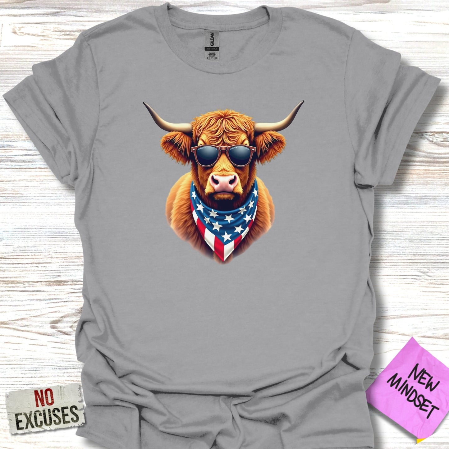 Cool American Cow Rocks Sunglasses Graphic T-shirt product