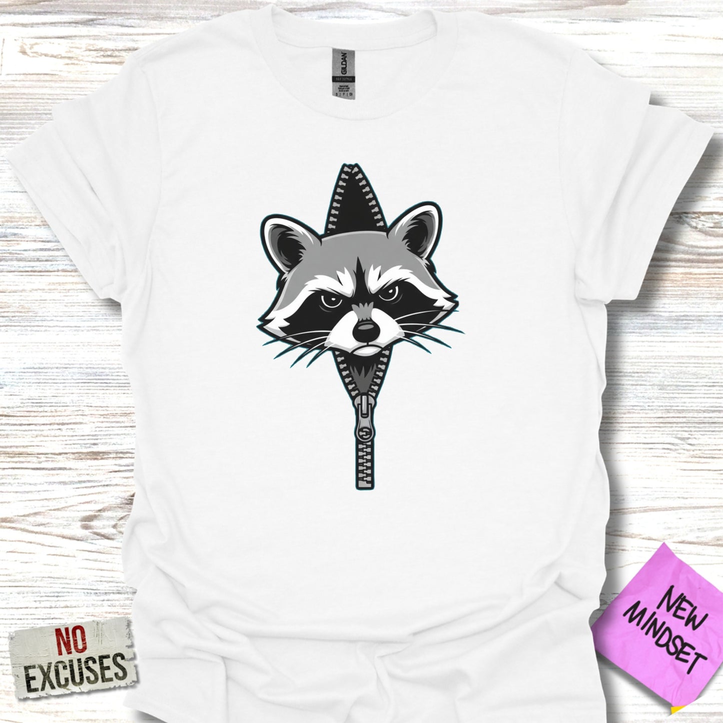 Raccoon Face Graphic Tee Fresh New Mindset Product