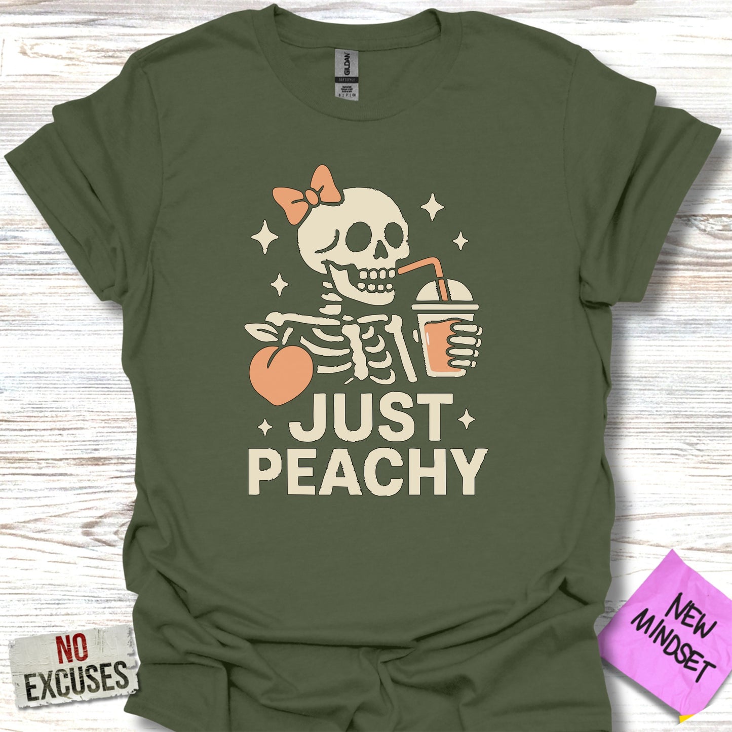 Just Peachy Skeleton Graphic T-shirt product