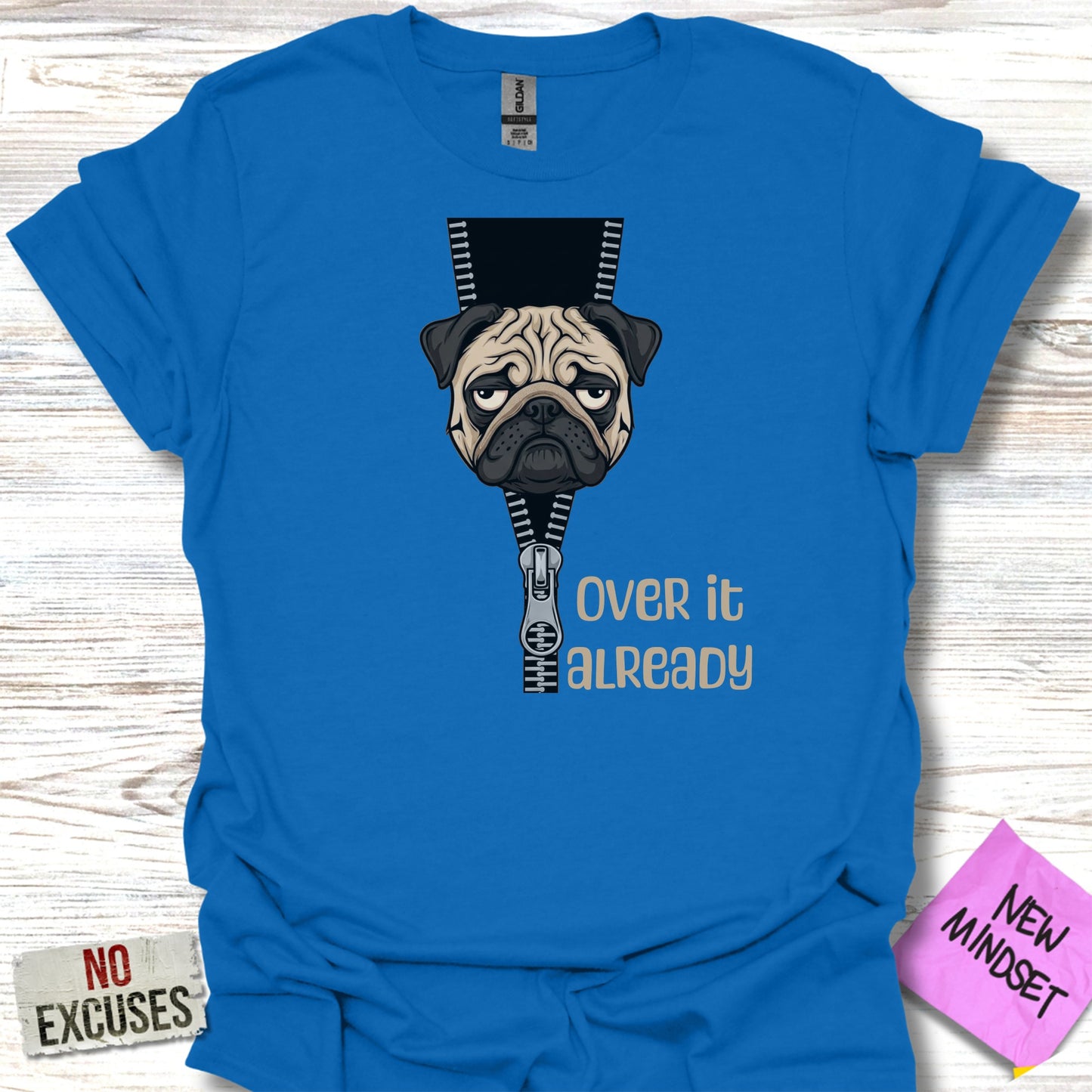 Over It Already Pug Graphic Tee Shirt product type
