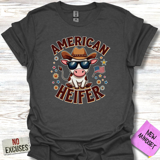 American Heifer Cow Wearing Cowboy Hat T-shirt product