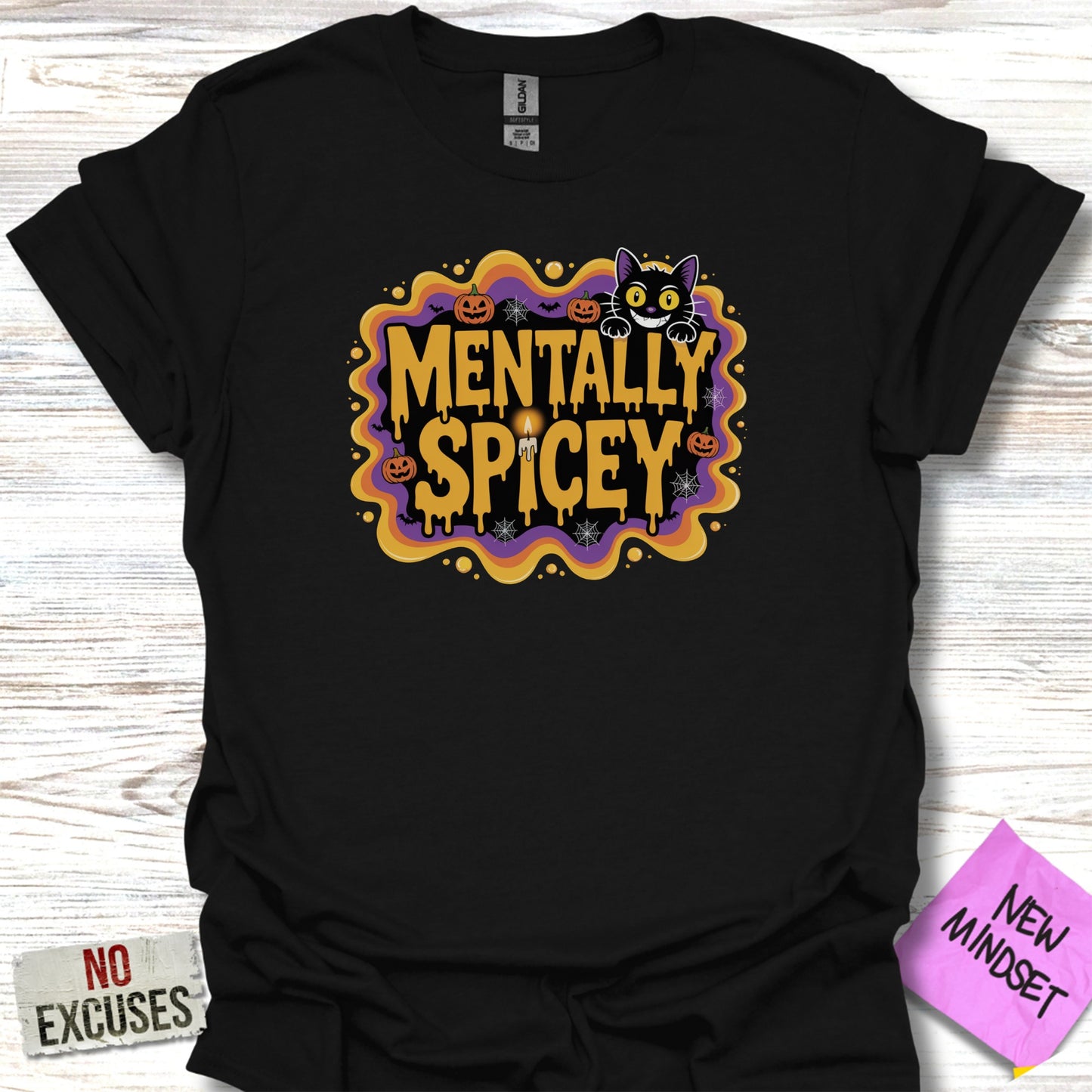 Mentally Spicey Halloween Black Cat Graphic Product