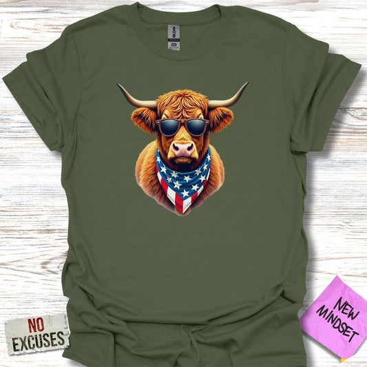Cool Sunglasses Cow Graphic Casual Wear T-Shirt product type