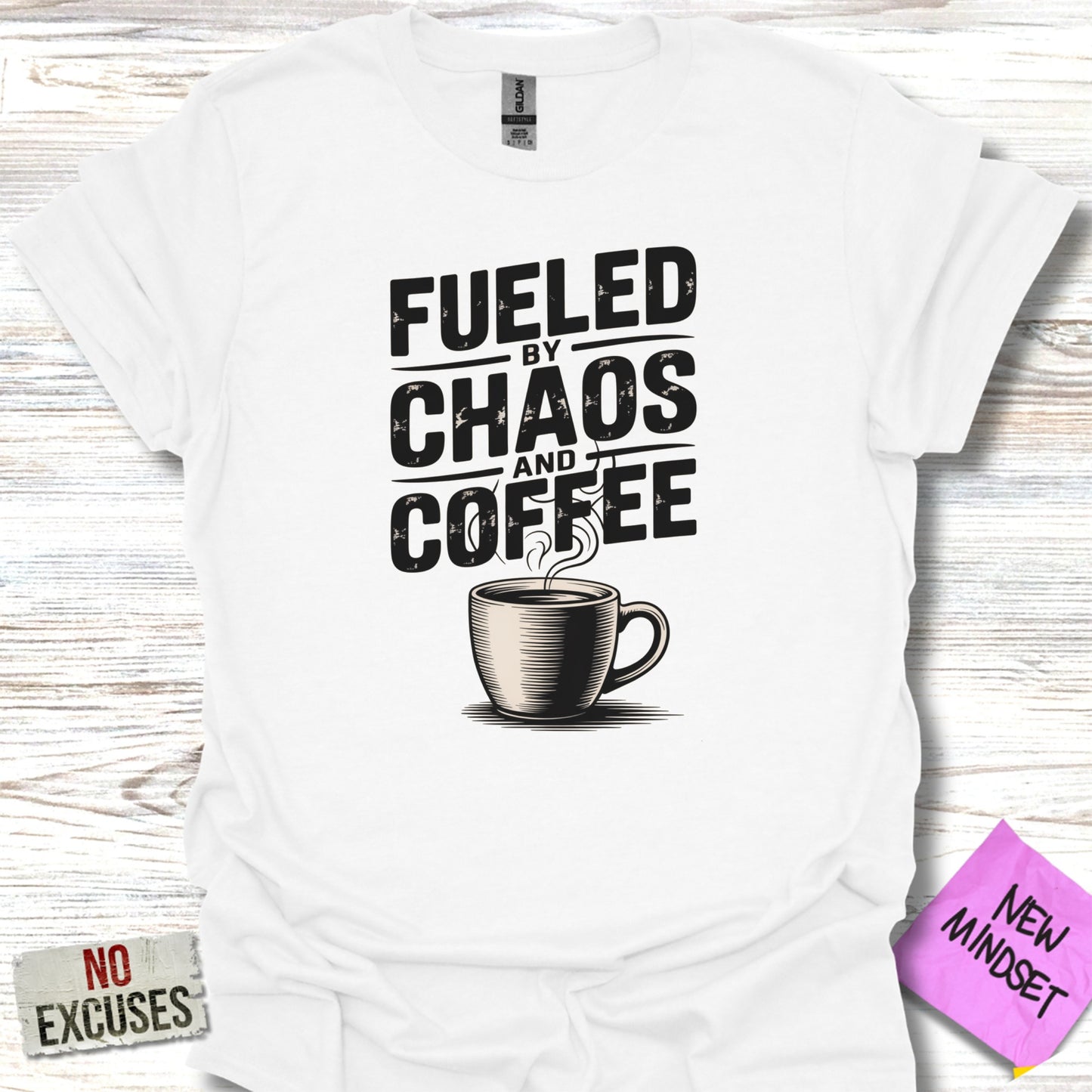 Fueled By Chaos And Coffee Printed Tee product