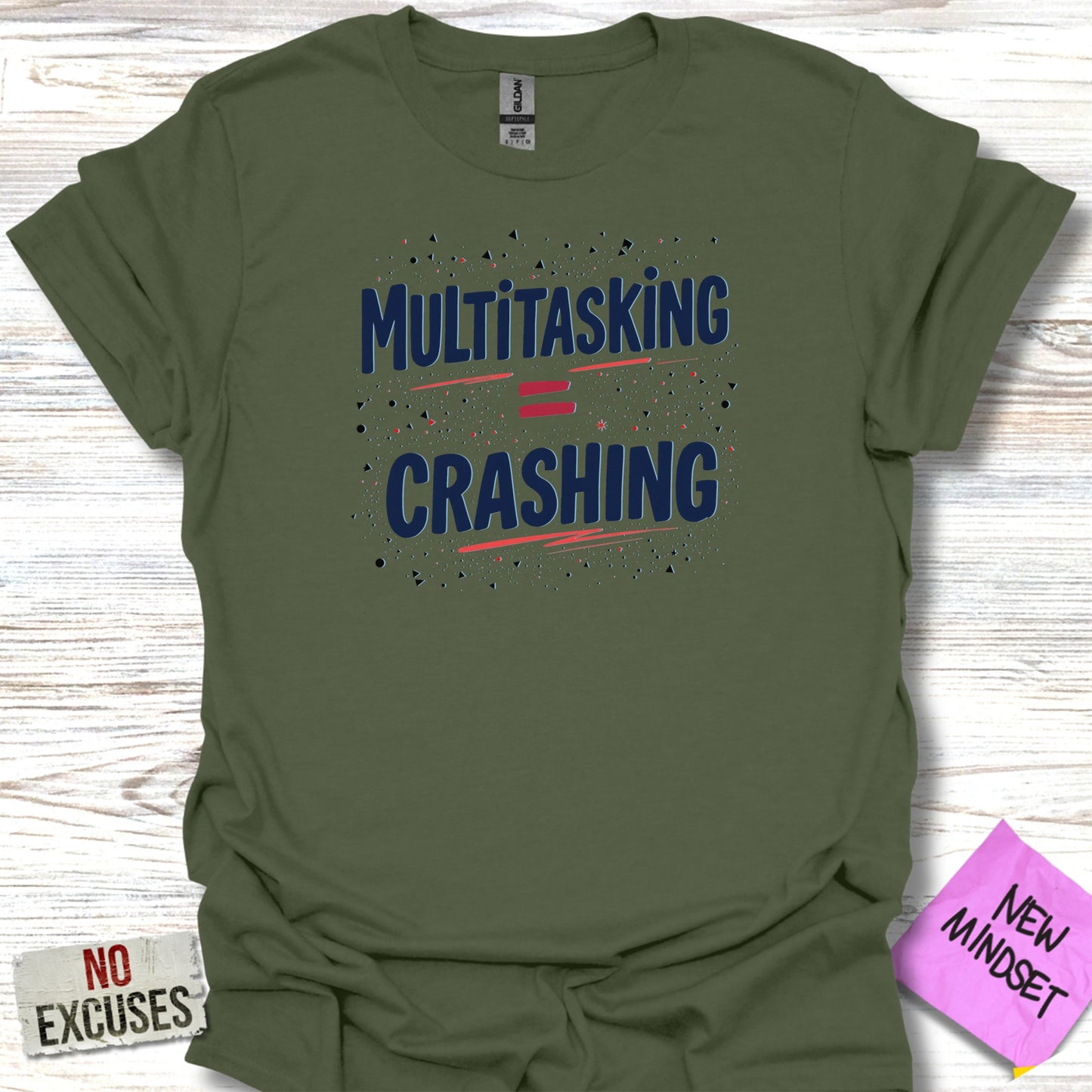 Multitasking Equals Crashing Graphic T-Shirt