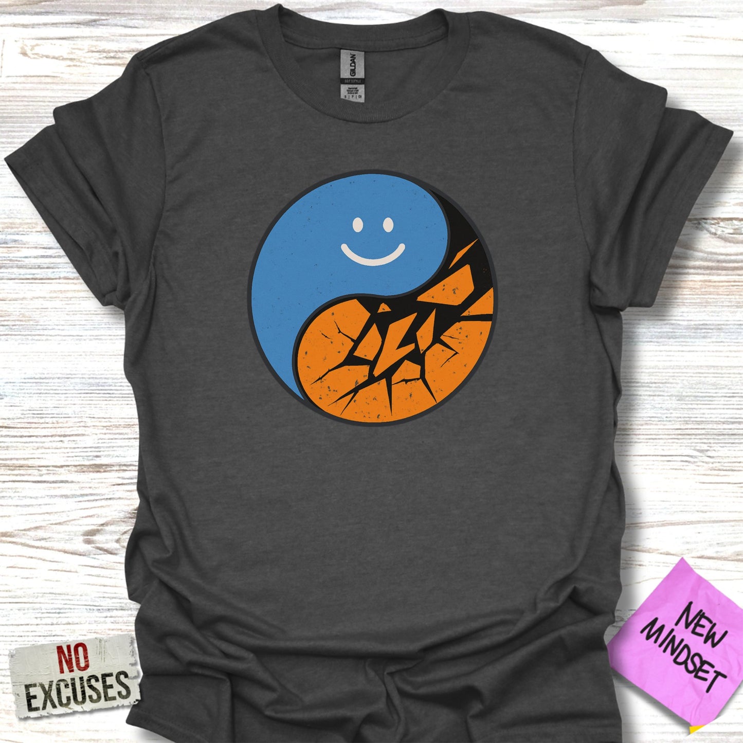Smiling Yin Yang Basketball Design T-shirt product