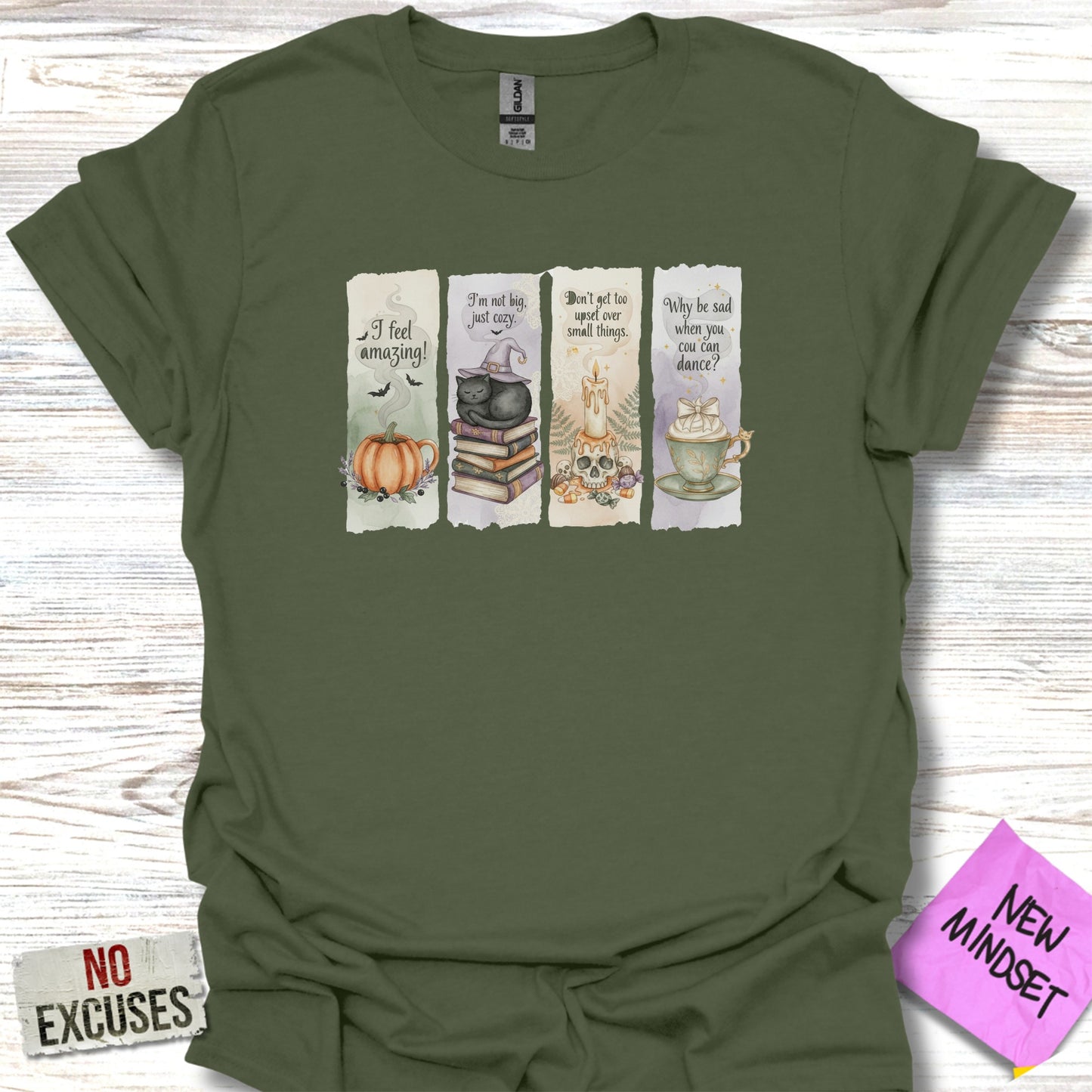 Whimsical Tea Pumpkin Stack Quote Graphic T-Shirt product type