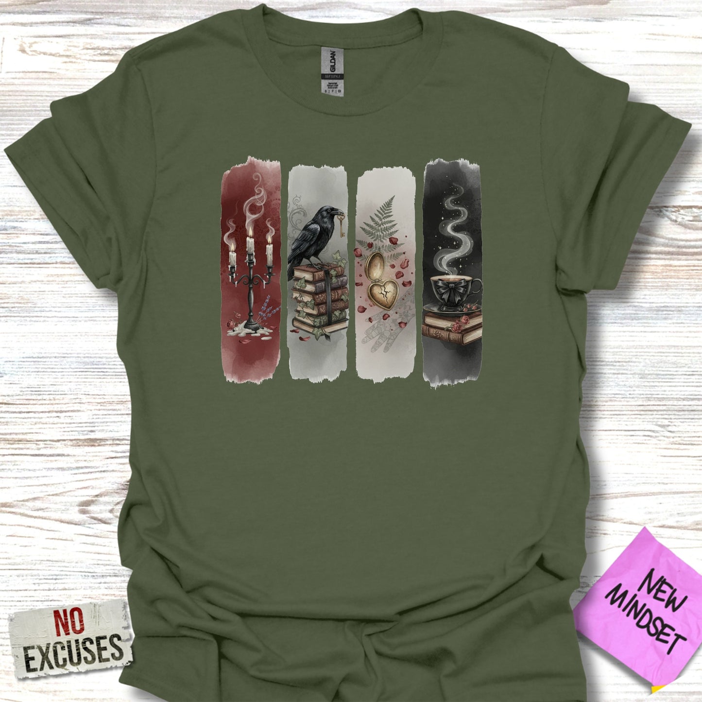 Gothic Art Themed Green Casual Wear T-shirt product