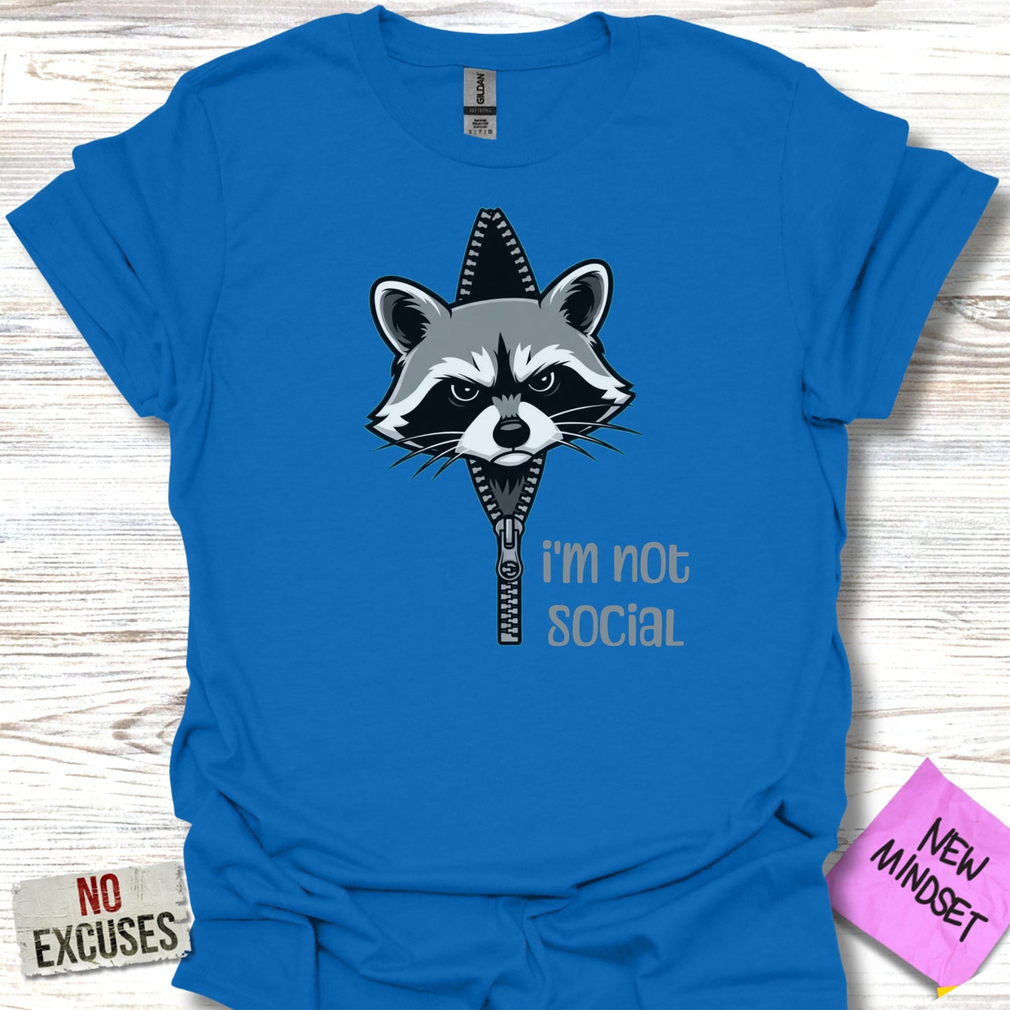 I'm Not Social Raccoon Graphic T-Shirt product type