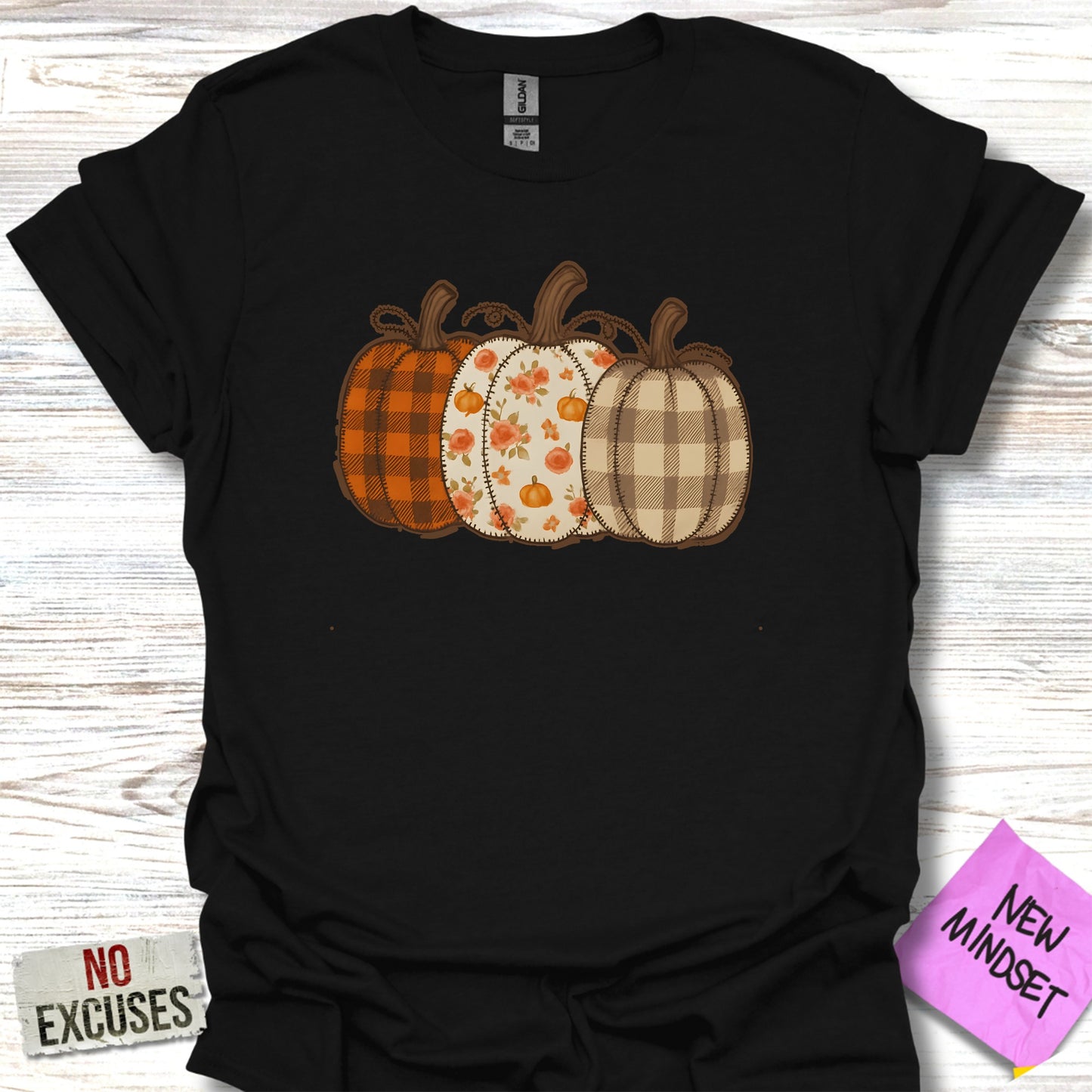 Plaid Pumpkin Trio Graphic Design Shirt product