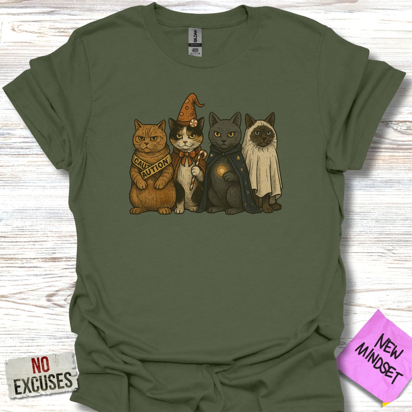 Halloween Cats with Costumes Design T-Shirt product type