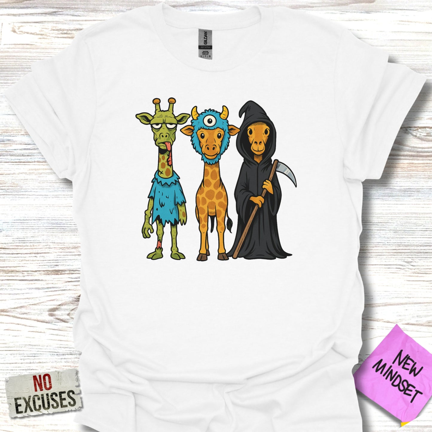 Funny Giraffes No Excuses New Mindset T-Shirt product