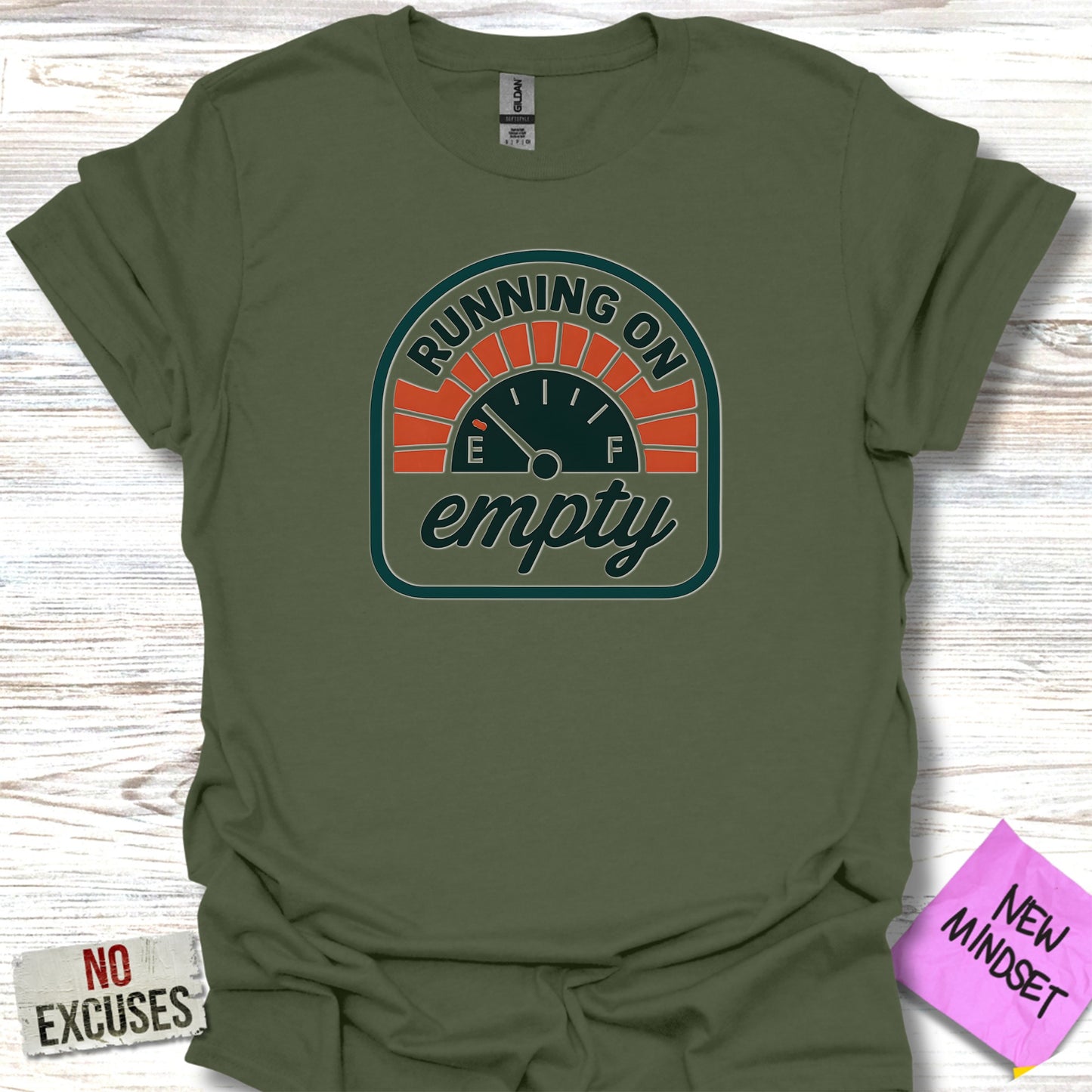Running On Empty Motivational Graphic T-Shirt product