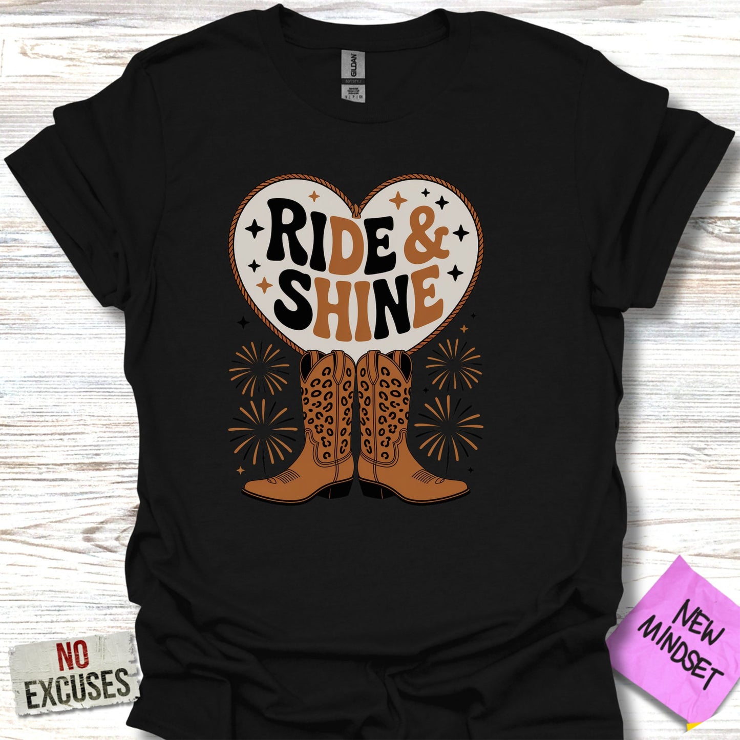 Ride and Shine Heart and Boots Graphic Shirt product type